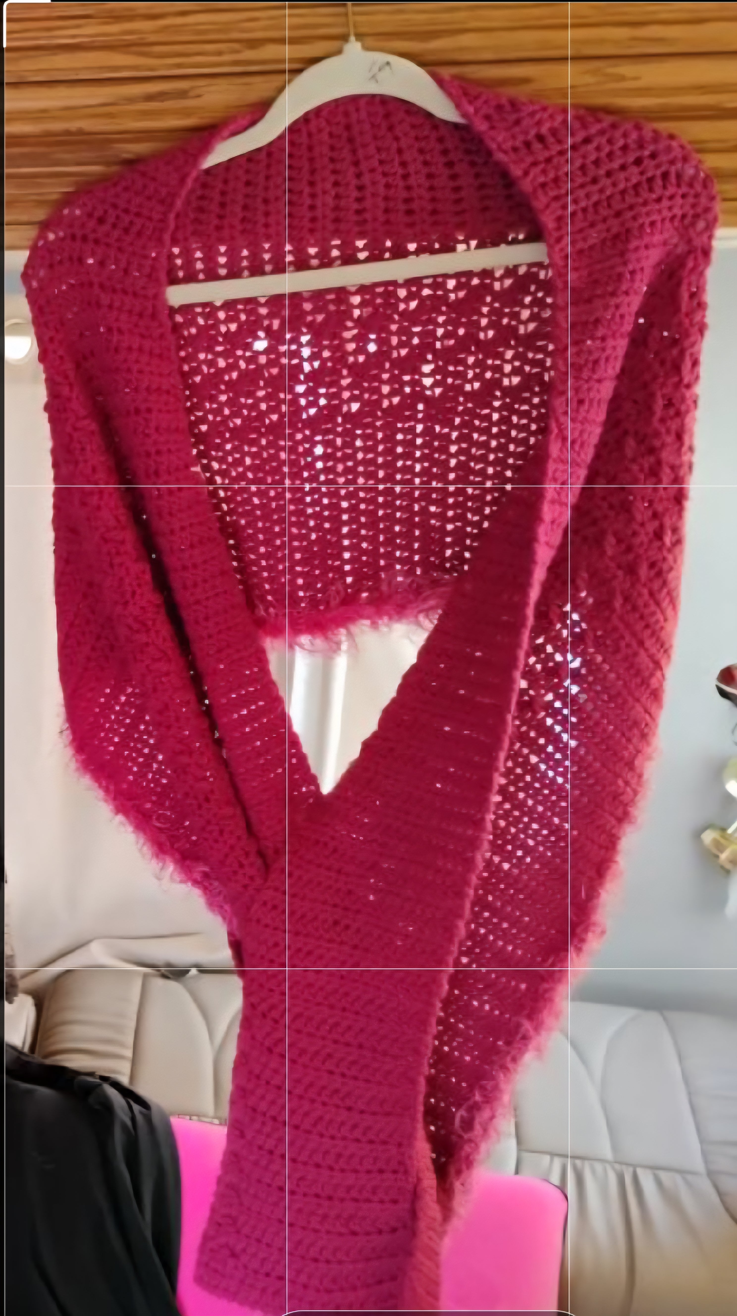 Pink crochet shawl